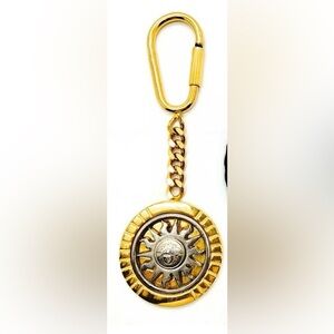 VERSACE Gold Tone Keychain